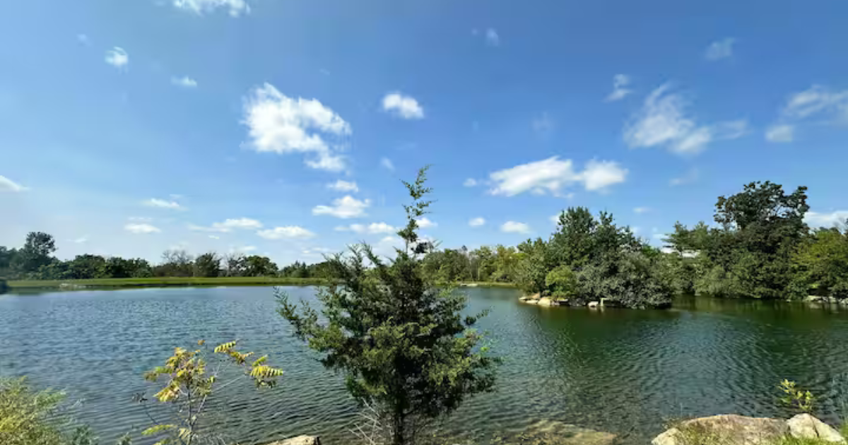 A scenic view of Echevarria Hacienda’s private lake